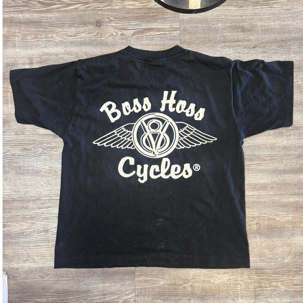 Vintage 1994 Boss Hoss Cycles T Shirt Mens Small All Sport Made in USA Biker V8 - Picture 3 of 3
